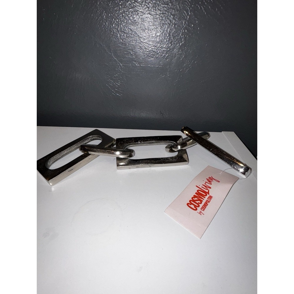 Cosmology by Cosmopolitan Silver Metal Chain Link Sculpture, Industrial Decor